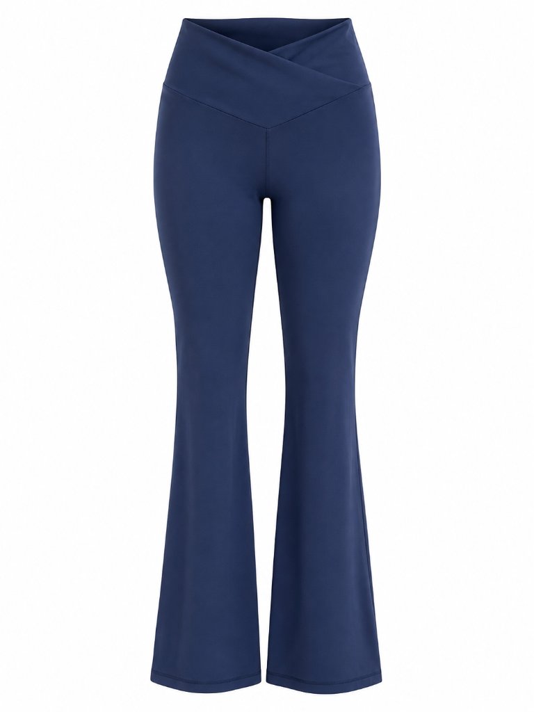 Aerie Offline Real Me Crossover Flare Leggings Blue M